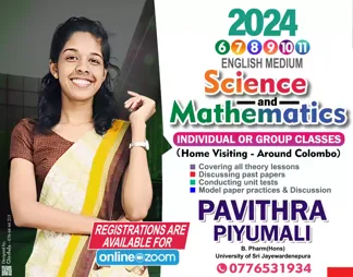 Science and Mathematics (Grade 6 - 11) English Medium & Sinhala Medium - Home Visit or Individual