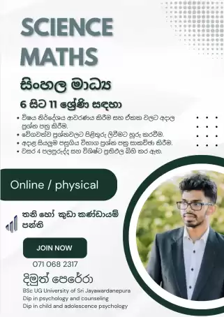 Science and maths classes sinhala medium