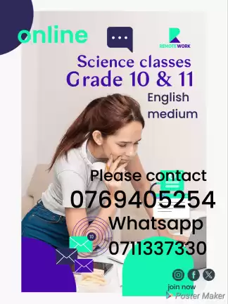 Science class English medium online GCE O/L and Grade 10