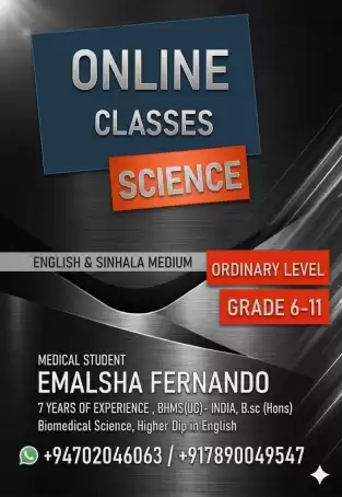 Science Classes for Grades 6 to 11 English & Sinhala Medium