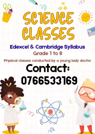 Science Classes For Students In Grade 1 To 8 - EDEXCEL/CAMBRIDGE