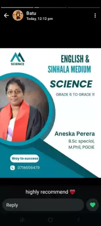 Science english medium and sinhala medium