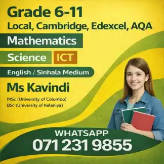 Science, Maths, ICT- (English / Sinhala Medium) :(Local Syllabus/ Cambridge Syllabus)