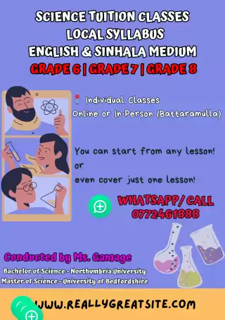 Science Tuition Classes | Local Syllabus - English & Sinhala Medium- Grade 6 | Grade 7 | Grade 8