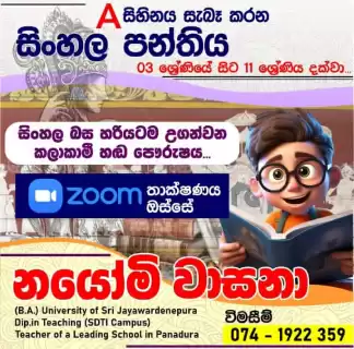 Sinhala Classes-(03 to O/L)Online