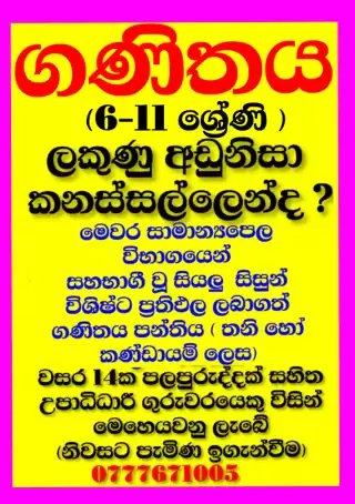✨✨ගණිතය ( Sinhala & English Medium ) 👑️👑️ Home Visit 👑️👑️ ✨✨