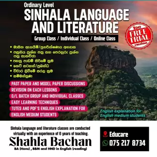 Sinhala language and literature