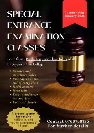 Special Entrance Classes - Sri Lanka Law College