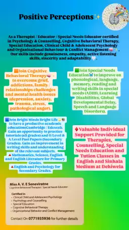Special Needs Education, Individual Tuition Classes and Therapies