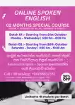 Spoken English 02Months Course Advanced English Class for After O/L A/L School Students and University Students