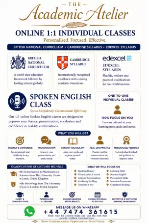 Spoken English by a UK qualified lecturer