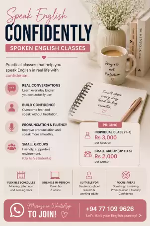 Spoken English classes (females only)