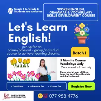 Spoken English, Grammar & Vocabulary Skills Development Course (students from Grade 4 to 8)rade