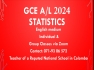 Statistics 2024 AL English medium Personal Tutoring 