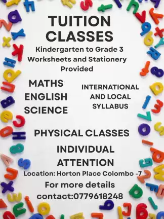 Tuition classes for kindergarten to grade 3