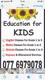 Tution classes for Elocution English maths and sinhala