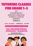 Tutoring for grade 1 to 5 kids (Local syllabus / Oxford / Cambridge)