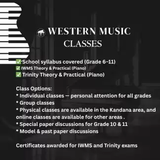 Western Music Classes For Grade 6 To 11