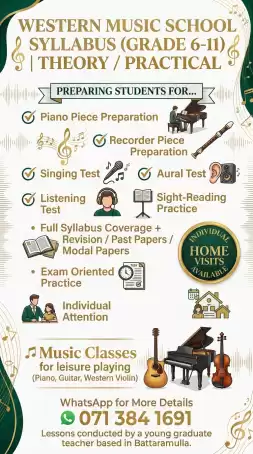 Western Music Syllabus Classes Grade 6-11 (Individual Home Visits)